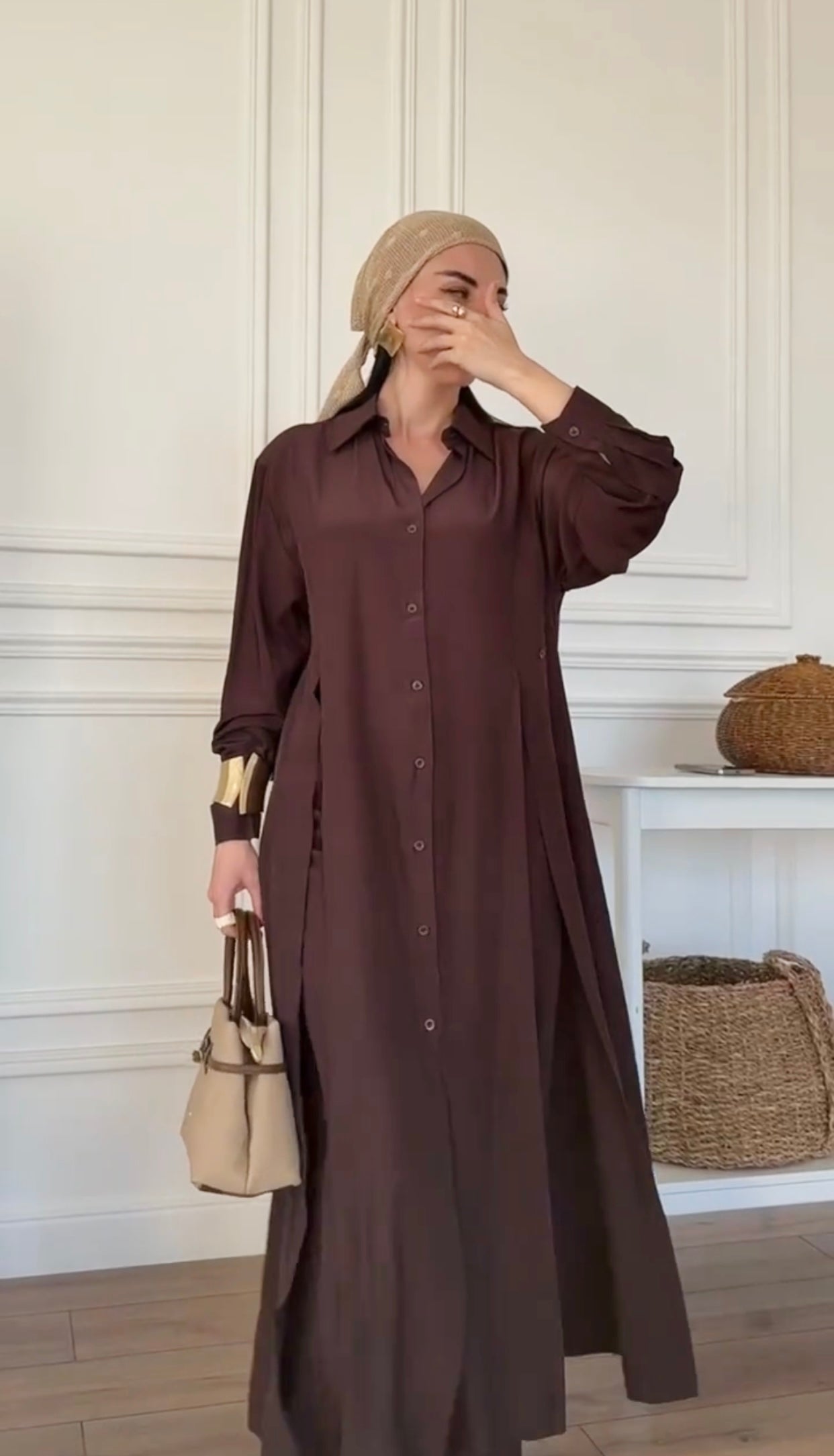 Ensemble long style minimal chic en couleur chocolat élégante 🤎