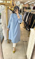 Chemise Longue Élégance Dentelle – Style Modeste & Raffiné
